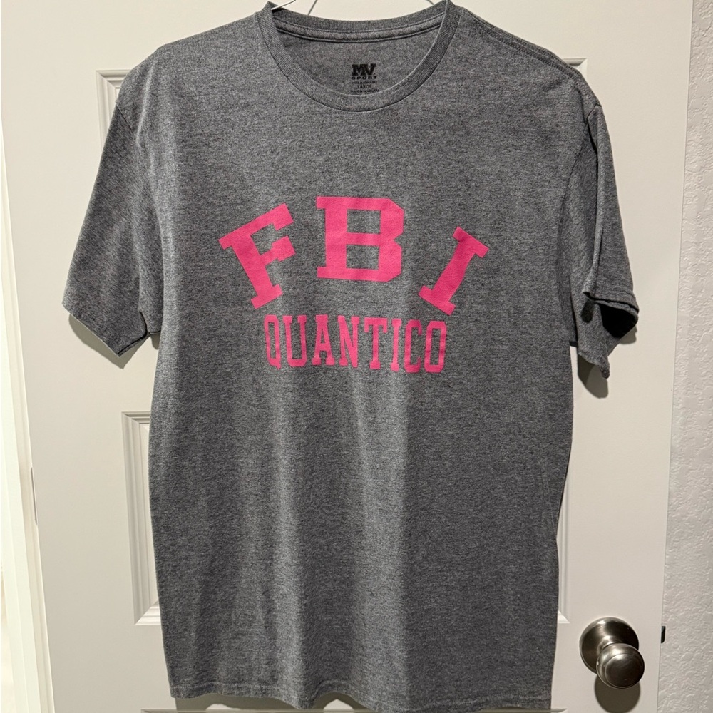 FBI MV Sport Gray and Pink Men's T-Shirt